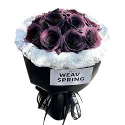 Seifenrosen, konservierte Rosen, schwarze echte Rosen, Valentinstagsgeschenke für sie, Geburtstagsgeschenke für Frauen, für die Frau, Seife, schwarze Rosen, Tulpen B fuchsia von KAJIMEIYO