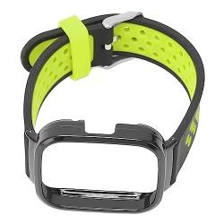 Smartwatch-Armband, Schnellverschluss, größenverstellbar, atmungsaktiv, modisches Uhren-Ersatzband für den Alltag(Schwarz Grün) von KAKAKE