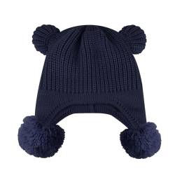 KAKU NANU Babymütze Wintermütze Mit Ohrenklappen Warm Beanie Mütze Kinder,Strickmütze Für Jungen Und Mädchen Einfarbig,Geeignet Für Kinder Im Alter Von 6 Monaten Bis 4 Jahren von KAKU NANU