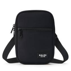 KALIDI FANCY FOREST Kalidi Umhängetasche für Damen und Herren, kleine Schultertasche, Bauchtasche, Multi-Positions-Brusttasche, Schwarz, Einheitsgröße von KALIDI FANCY FOREST