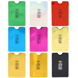 9 Stück RFID-Kartenhalter, RFID-blockierende Hüllen Kreditkartenhülle RFID-Blocker-Kartenhüllen bunt RFID-Kartenhalter RFID-ID-Kartenschutz Diebstahlsichere Kreditkarten-Geldbörsen für Damen Herren von KALIONE