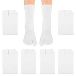 KALIONE 6 Paar Flip-Flop-Socken, geteilte Zehensocken elastische Tabi unisex Socken Unisex Baumwolle geteilte Zehensocken elastische Socken für Damen und Herren (weiß) von KALIONE
