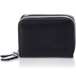 KALMORE Damen Women’s Leather Wallet Echtes Leder RFID Gesichert Geräumig Niedlich Reißverschluss Karte Geldbörse Schwarz, Größe S (US), Einheitsgröße von KALMORE