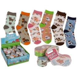 KAMACA 6er Set Magische Socken für Kinder Kindersocken mit Baumwolle Party Mitgebsel Kindergeburtstag Magic Socks (6er Set Kindersocken Farmtiere) von KAMACA