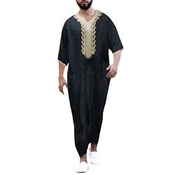 KAMEIMEI Muslimische Kleider Herren Islamische Maxikleid Kaftan Abaya Islamische Kleidung männer,Herren Muslimische Kleider Arabische Kleidung Lose Lange Ärmel Kaftan Muslimische Kleider von KAMEIMEI