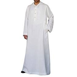 KAMEIMEI Muslimische Robe Herren Einfarbig muslimisches Kleid Islamischen Dubai Männer-Muslimische Kleider Ethnische Maxikleid Ramadan Roben Taiji Kleidung von KAMEIMEI