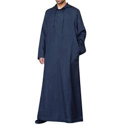 KAMEIMEI Muslimische Robe Herren Einfarbig muslimisches Kleid Islamischen Dubai Männer-Muslimische Kleider Ethnische Maxikleid Ramadan Roben Taiji Kleidung von KAMEIMEI