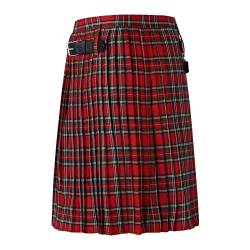 Schottischer Kilt Klassischer Rock Herren Karo Rock mit Taschen kurzer Schottenrock Karierter Kilt Schottischer Klassischer Mit Kontrasttaschen Schottischen Stil Individualität Vintage von KAMEIMEI