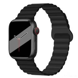 KAMINRUN Armband kompatibel mit Apple Watch Band 49/45/44/42 mm, wasserdicht, schweißresistent, Smartwatch-Armband für Damen und Herren, Sport-Silikon, Correa mit Magnetverschluss, kompatibel mit 42 von KAMINRUN