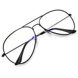 KANASTAL Blaulichtfilter Brille Herren und Damen Computerbrille Anti Blaulicht Gaming Brillen mit Schwarz Premium Metallrahmen von KANASTAL