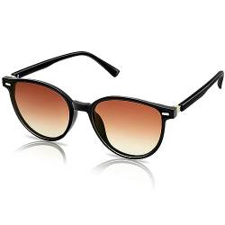 KANASTAL Sonnenbrille Damen Polarisiert Braun Gläser Retro Vintage Cateye Stil Sonnenbrillen für Frauen schmales Gesicht mit UV400 Schutz von KANASTAL