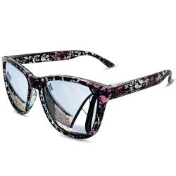KANASTAL Sonnenbrille Damen und Herren Verspiegelt Silber UV400 Schutz Rechteck Retro Unisex Klassische Fahrende Brille für Reise Wandern und Alltag von KANASTAL