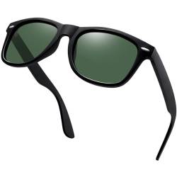 KANASTAL Sonnenbrille Herren und Damen Polarisiert Braun Gläser Rechteck Retro Unisex Klassische Sonnenbrillen mit UV400 Schutz für Wandern und Alltag von KANASTAL