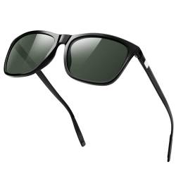 KANASTAL Sonnenbrille Herren und Damen Polarisiert Braun Gläser UV400 Schutz Rechteck Retro Unisex Klassische Fahrende Brille für Reise Wandern und Alltag von KANASTAL