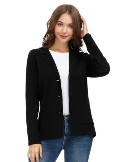 KANCY KOLE Elegante Blazer Für Damen Stilvoller Blazer Für Businessfrauen Schwarz L von KANCY KOLE