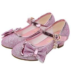 KANDEMY Mädchen Prinzessin Schuhe mit Absatz Glitzer Festliche Schuhe Kinder Stöckelschuhe für Mädelsabend Hochzeit Geburtstag Halloween Fasching Karneval Verkleidung als Prinzessinnen Kleid Zubehör von KANDEMY