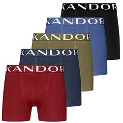 KANDOR Bambus Boxershorts Herren – 5er Pack, Weich, Atmungsaktiv Unterwäsche für Männer, Herren- Unterhosen aus Bambus Viscose und Baumwolle, Boxer Briefs Set, Pack a – Multi-Set, S von KANDOR