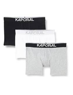 Kaporal Herren Quadm Boxershorts, Schwarz/Weiß/Grau/Mel, XL von KAPORAL