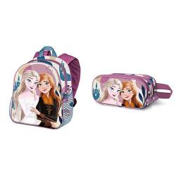 KARACTERMANIA Frozen 2 Castle 3D Basic Rucksack + 3D Doppelfedermäppchen von KARACTERMANIA