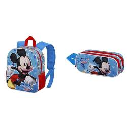 KARACTERMANIA Micky Maus House 3D Kleiner Rucksack + Doppelfedermäppchen von KARACTERMANIA