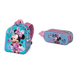 KARACTERMANIA Minnie Maus Big Smile Basic Rucksack + 3D Doppelfedermäppchen von KARACTERMANIA