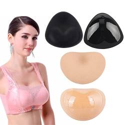 KARELLS Selbstklebend BH Einlagen, Bra Pads, 2 Paar BH Insert Pads (Schwarz + Hautfarbe) Silikon Breast Enhancer Push Up Bra Einlagen Brust Vergrößerung für Badeanzug und Bikini von KARELLS