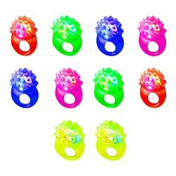 Partyring,Leucht Ringe,Leuchtende LED Party Ringe,LED Blinkende Ringe,5 Farben LED Fingerlicht,Fingerlichter Spielzeug für Kinder Erwachsene Leuchten Party,10 Stück von KARELLS