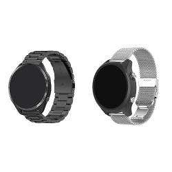 2 Stück Armband Kompatibel mit Withings Steel HR 40 mm/Steel HR Sport Wechselarmbänder 20mm Solide Edelstahl Uhrenarmband Mesh Metall Armband Business Sports Ersatzband (Schwarz+Silber) von KAREN66