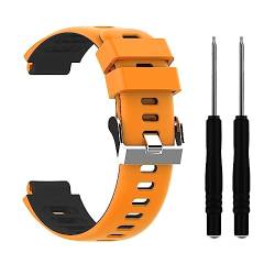 735XT Ersatzbänder für Garmin Forerunner 735XT Armband, Silikonarmband Wasserdichte Sportbänder Kompatibel mit Garmin Forerunner 220 230 235 620 630 Approach S20 S5 S6 Wechselarmband (Orange) von KAREN66