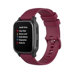 Ersatzbänder für Garmin Venu Sq 2 Armband, Silikonarmband Wasserdichte Sportbänder Kompatibel mit Garmin Venu Sq 2/Venu/Venu Sq/Sq Music/Venu 2 Plus 43mm Wechselarmband (Wein) von KAREN66