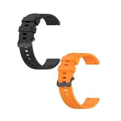 KAREN66 2 Stück Armband Kompatibel mit Coros Vertix/Apex Pro/Apex 46mm Armband - Sport Silikon Uhrenarmband Replacement Wechselarmband Ersatzarmband für Coros Vertix/Apex 46mm, Schwarz Orange von KAREN66