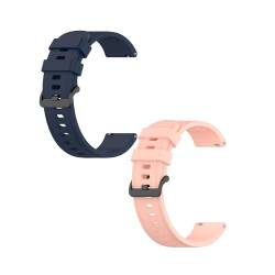 KAREN66 2 Stück Armband Kompatibel mit OnePlus Watch Armband - Sport Silikon Uhrenarmband Replacement Wechselarmband Ersatzarmband für OnePlus Watch, Blau Rosa von KAREN66