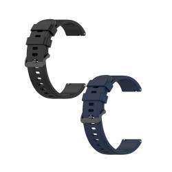 KAREN66 2 Stück Armband Kompatibel mit TUYOMA LW36 Smartwatch Armband - Sport Silikon Uhrenarmband Replacement Wechselarmband Ersatzarmband für TUYOMA LW36 Smartwatch, Schwarz Blau von KAREN66