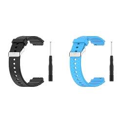 KAREN66 2 Stück Kinder Armband Kompatibel mit Xplora XGO 3 Armband für Mädchen Jungen Sport Silikon Uhrenarmband Replacement Wechselarmband Ersatzarmband für Xplora XGO 3 Telefon Uhr, Schwarz+Blau von KAREN66