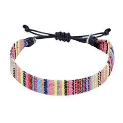 KAREN66 Armband Damen 1 STÜCK Farbe Seil Gewebt Armband Einstellbare Boho Surfer Armband Für Männer Frauen Dünne Seil Handgemachte Strand Armband Buntes Armband Armband (D, One Size) von KAREN66