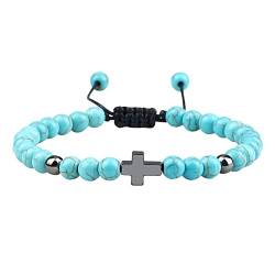 KAREN66 Armband für Damen Schmuck Handgeflochtenes Seilarmband Türkis Perlenarmband für Beste Freunde (G, One Size) von KAREN66