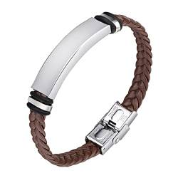 KAREN66 Luxuriöses schlankes Armband für Damen Männer geflochtenes Glieder-Edelstahl-Kettenarmband (Brown, One Size) von KAREN66