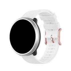 KAREN66 Silikon Armband 20mm Uhrenarmband Kompatibel mit Polar Ignite/Ignite 2/Ignite 3/Unite/Pacer/Pacer Pro Wechselarmbänder (White, One Size) von KAREN66