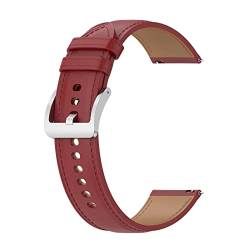 Leder Armband Kompatibel mit Garmin Venu Sq 2 Armband - Weiches Leder Ersatz Armbänder für Garmin Venu Sq 2/Venu/Venu Sq/Sq Music/Venu 2 Plus 43mm Smartwatch, Herren Damen (Rot) von KAREN66