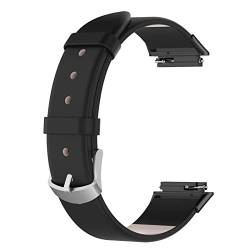 Leder Armband Kompatibel mit Huawei Band 7 Armband - Weiches Leder Ersatz Armbänder für Huawei Band 7 Smartwatch, Herren Damen (Schwarz) von KAREN66