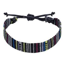 Personalisierbare Armbänder Herren Damen Armband 1 STÜCK Farbe Seil Gewebt Armband Einstellbare Boho Surfer Armband Für Männer Frauen Dünne Seil Handgemachte Strand Halloween Weihnachten (E, One Size) von KAREN66