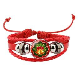 Personalisierbare Armbänder Herren Damen Armband Leder Geschenk Urlaub Modeschmuck Armband Armband Weihnachtsarmbänder Armkettchen Armreif Armbänder (Red, One Size) von KAREN66