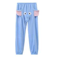 KARFRI Elefant -Stamm Pyjama Hosen Männer, Cartoon 3D Elefanthose Unisex Loose Casual Winter Pyjama Hose,Blau,L von KARFRI
