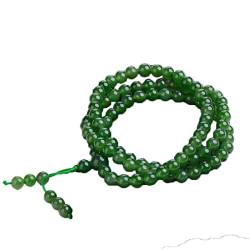 KARFRI Xinjiang Hetian Jade Armbänder Spinatgrün Armband 6mm Rundperlen Armreif von KARFRI
