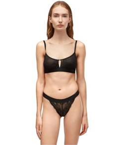 KARL LAGERFELD Damen Brasilianischer Slip mit Spitze Schwarz S von KARL LAGERFELD