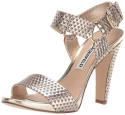 KARL LAGERFELD Damen Cieone Elegante Sandale mit Absatz, Gold Triangle Metallic, 40 EU von KARL LAGERFELD