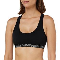 KARL LAGERFELD Damen Ikonik 2.0 Racer Back Bralette Schwarz M von KARL LAGERFELD