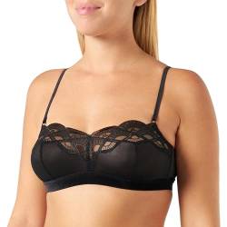 KARL LAGERFELD Damen Karl Lagerfeld Damen Bestickter Fächer-Bralette, Schwarz, M von KARL LAGERFELD