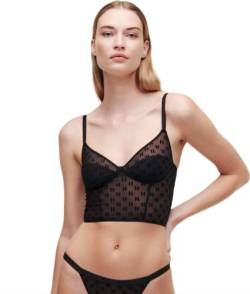 KARL LAGERFELD Damen Karl Lagerfeld Damen Kl Monogramm Flock Bustier, Schwarz, S von KARL LAGERFELD