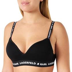 KARL LAGERFELD Damen Karl Lagerfeld Damen Logo Padded Bra Büstenhalter, Schwarz, M von KARL LAGERFELD